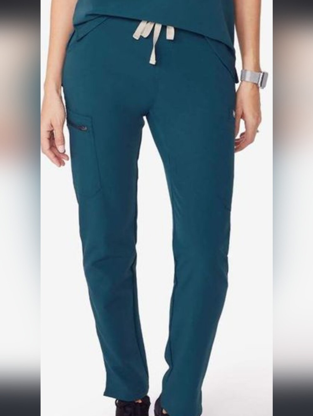 Figs Yola Skinny Scrub Pants - Caribbean Blue